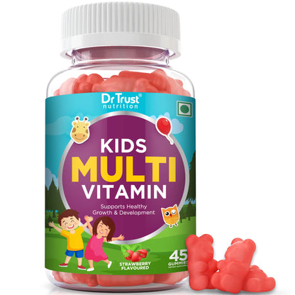 Dr Trust Nutrition Kids Multivitamin Gummies with sodium, Vitamin,Pantothenic Acid, Zinc, magnesium and Folate-711, Pack of 45 gummies