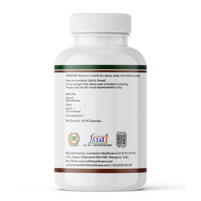 INLIFE Plant Based Vitamin B12 Supplements for Men & Women | Superfood Formula | B12 from Spirulina Extract - 30 Vegetarian Capsules (Pack of 1, 30, count)