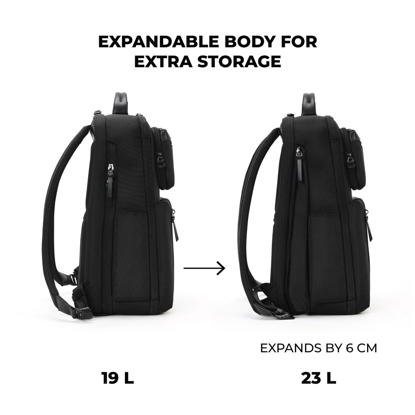 MOKOBARA Overnighter 23L Laptop Backpack 16 Inch Office Travel Black