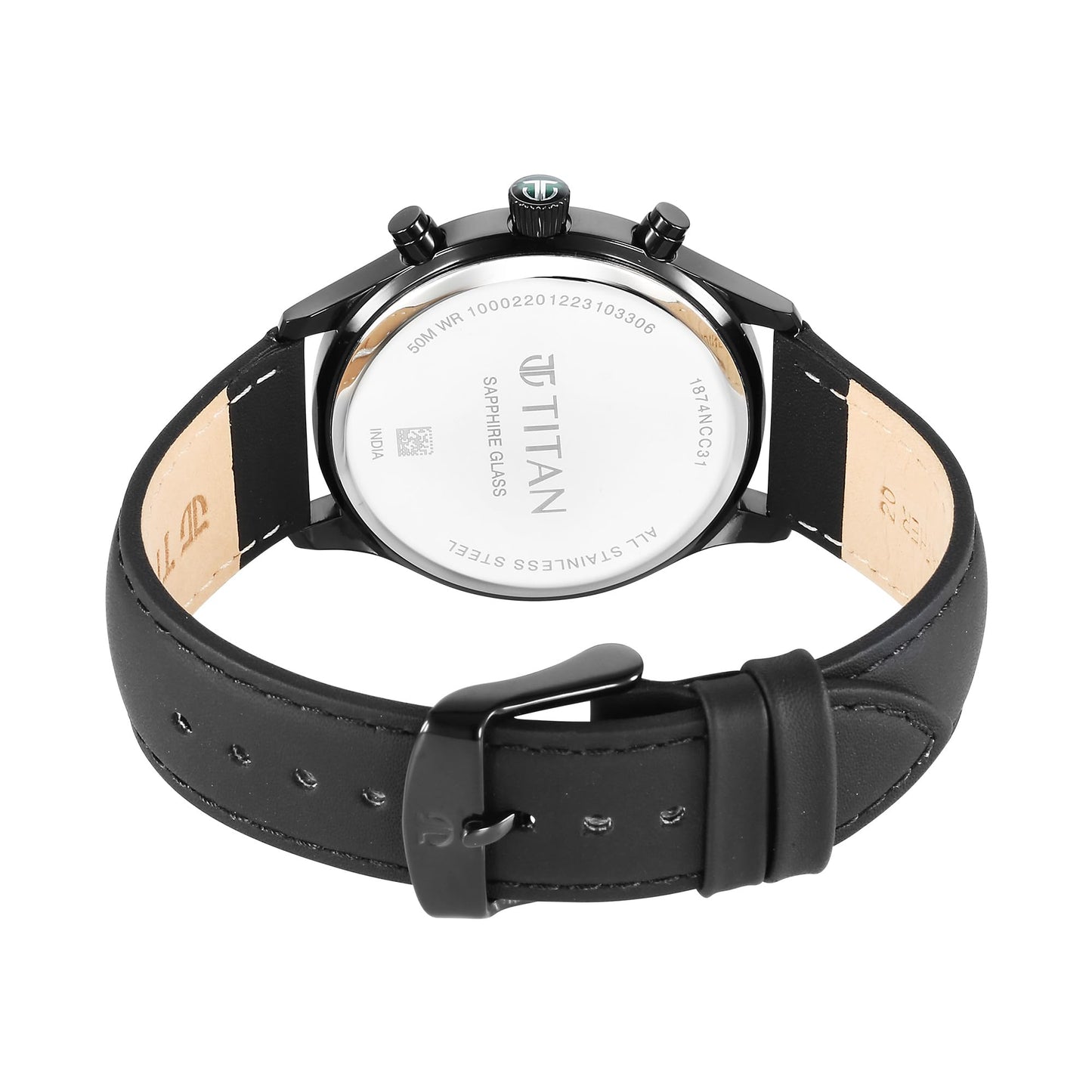 Titan Sapphire Multifunction Quartz Analog with Day and Date Green Dial- image 5