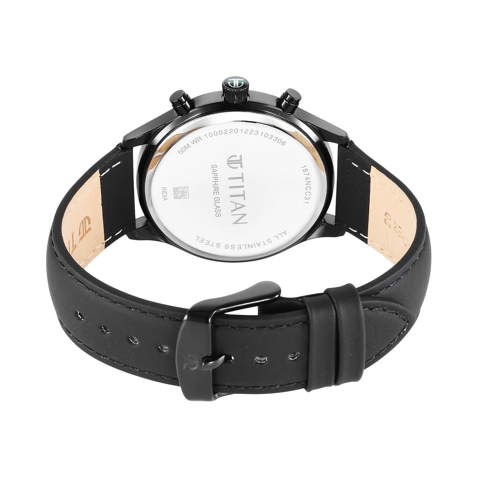 Titan Sapphire Multifunction Quartz Analog with Day and Date Green Dial- image 5