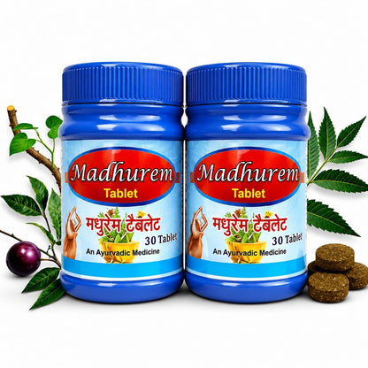 Madhurem 100% Ayurvedic Tablet for Diabetes Care, 500mg, Pack of 2