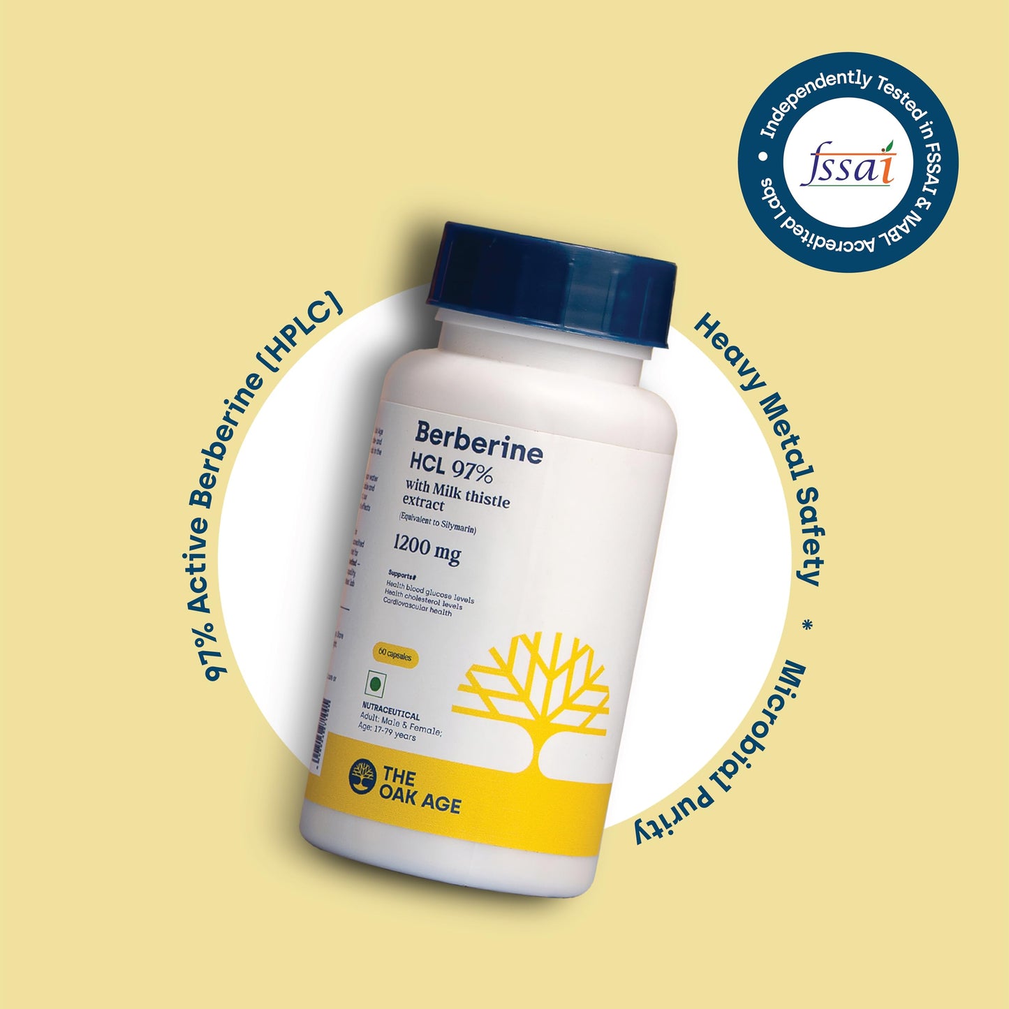 Premium Berberine Supplement with Milk Thistle – 97% Pure Berberine HCL from Himalayas – 3rd Party Lab Verified – Supports Healthy Blood Sugar, Metabolism & PCOS Wellness – 1200mg Per Serving