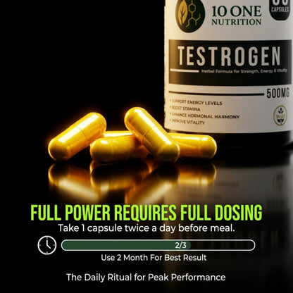 10 One Nutrition Testrogen Gold Testosterone Support Capsules for Men | Ashwagandha, Safed Musli, Shilajit & Gokhru | Stamina, Strength, Energy & Muscle Growth | 60 Veg Capsules | Ayurvedic Formula