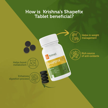 Krishna's Shapefix Tablet - Helps in Weight Management with Natural Herbs - 60 Tab (Pack of 1)
