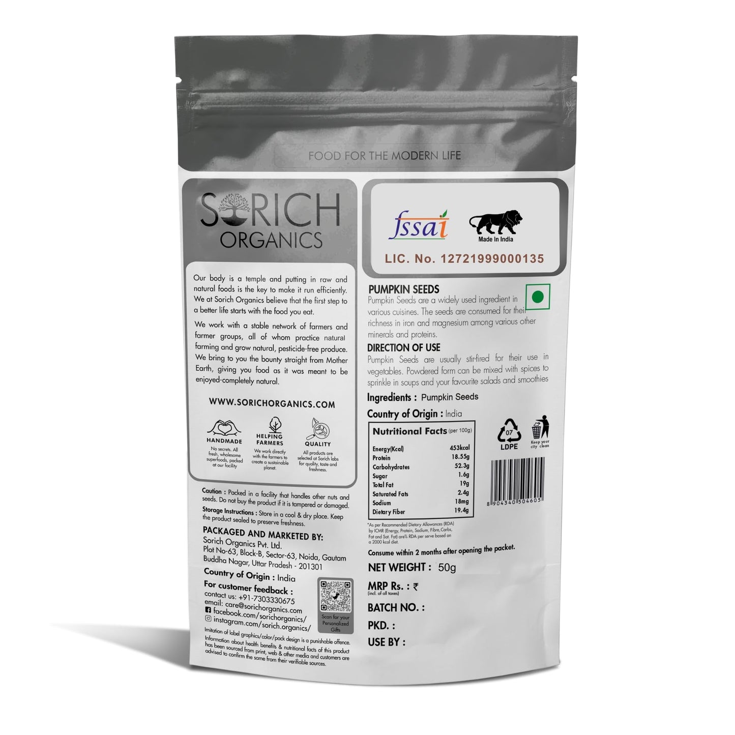 Sorich Organics Spearmint Herbal Tea - 50 gram Caffeine Free Mint Tea helps in Digestion, Hormonal Balance, PCOS,PCOD, Weight Management & Reduces Facial Hair | 50 gm