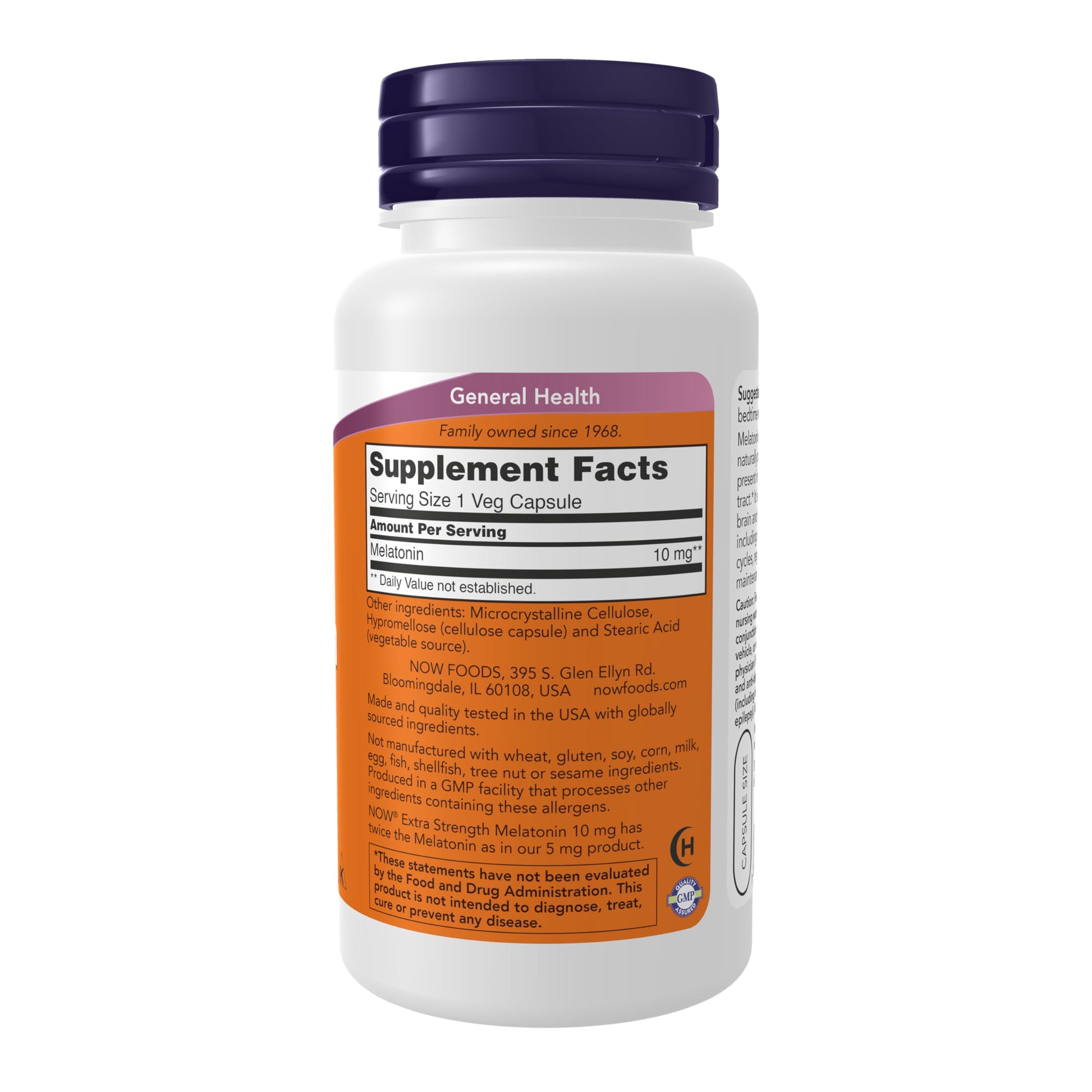 Now Foods Melatonin,10 mg,100 Vcaps, 50 grams- image 8