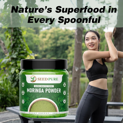 Seedpure Moringa Leaf Powder, 250g – Natural Superfood for Daily Nutrition – Herbal Supplement for Skin, Hair & General Wellness