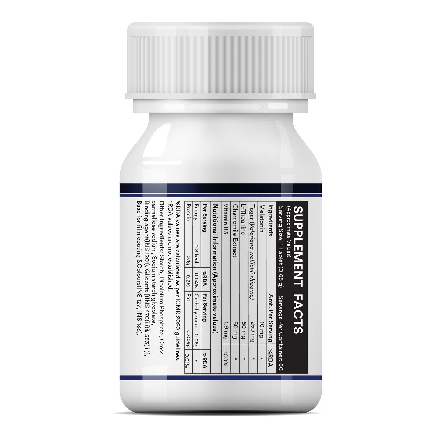 INLIFE Melatonin 10mg with Tagar 250mg | 60 Tablets | Enhanced with Vitamin B6 & Chamomile Extract | Non-Habit Forming (Pack of 1)