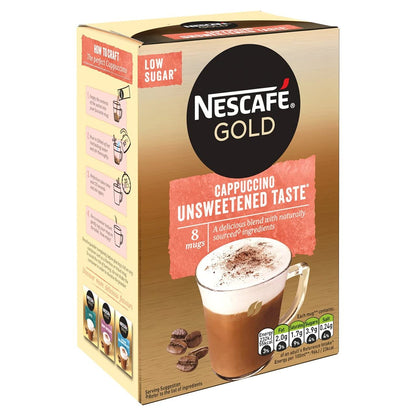 Nescafe Gold Cappuccino Unsweetened Taste Sachet Powder, 113.6 Grams