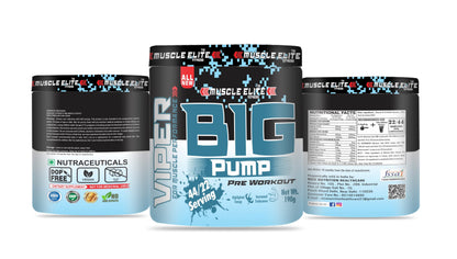 MUSCLE ELITE FITNES Big Pump Pre Workout is prepared to boost explosive energy, strength, focus, endurance and maximum performance during workout, exercise. [Blueberry with sipper]