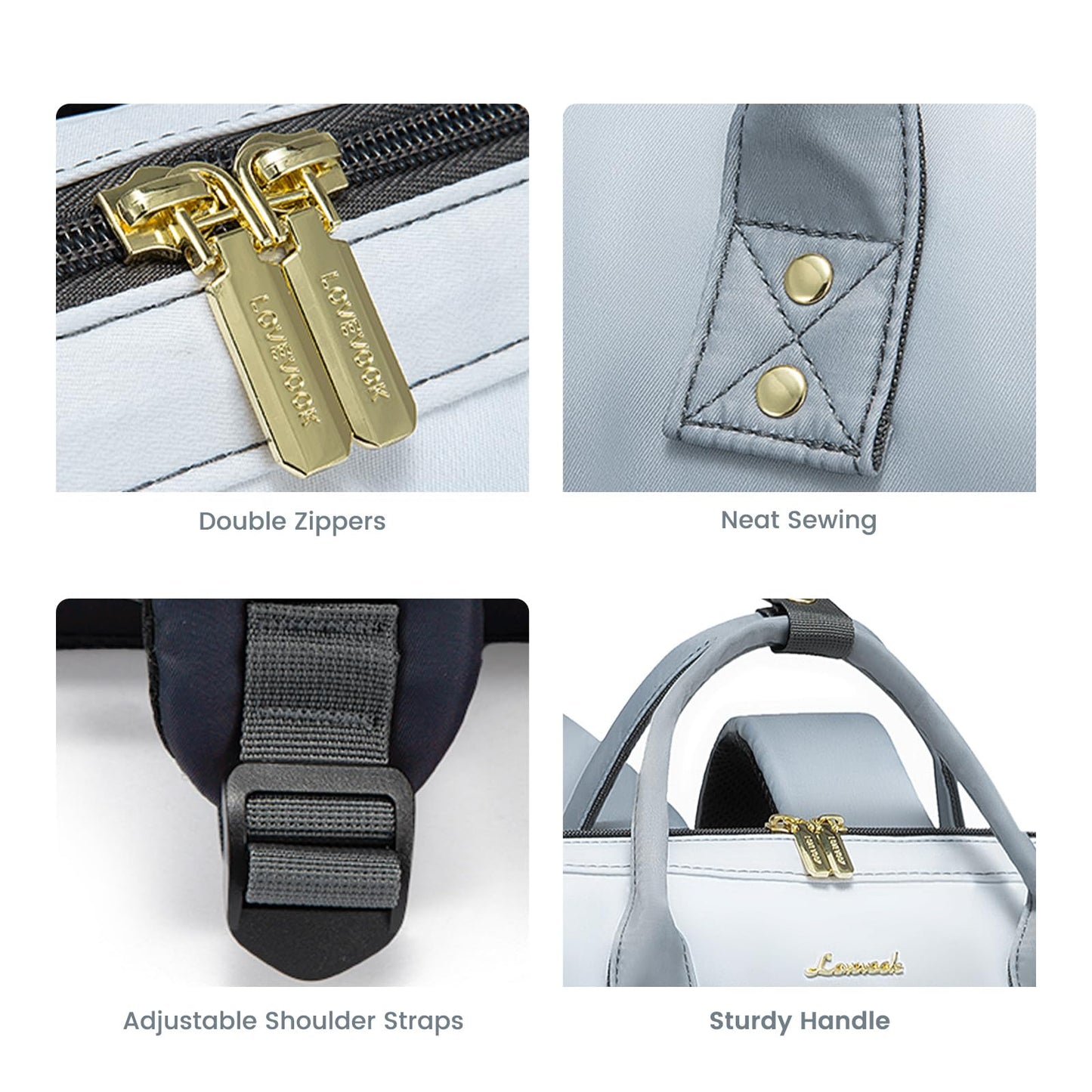 LOVEVOOK Laptop Backpack for Women, Black-white-gray Gradient, 17 Inch- image 3