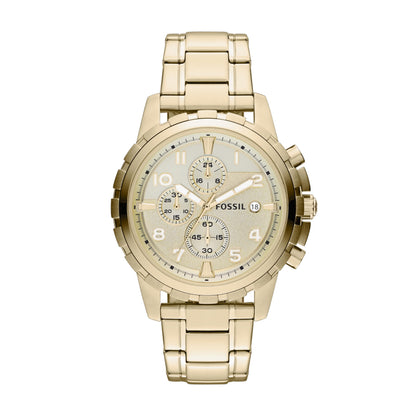 Fossil Men Stainless Steel Dean Analog Off-White Dial Watch-Fs4867, Band Color-Gold