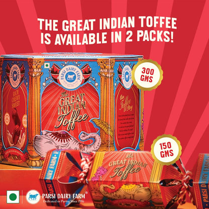 Parsi Dairy Farm The Great Indian Toffee | 100% Pure Milk-Based Rich Chewy Sweet | Over 100 Years of Delight | No Preservatives | Premium Gift Pack - 300gms