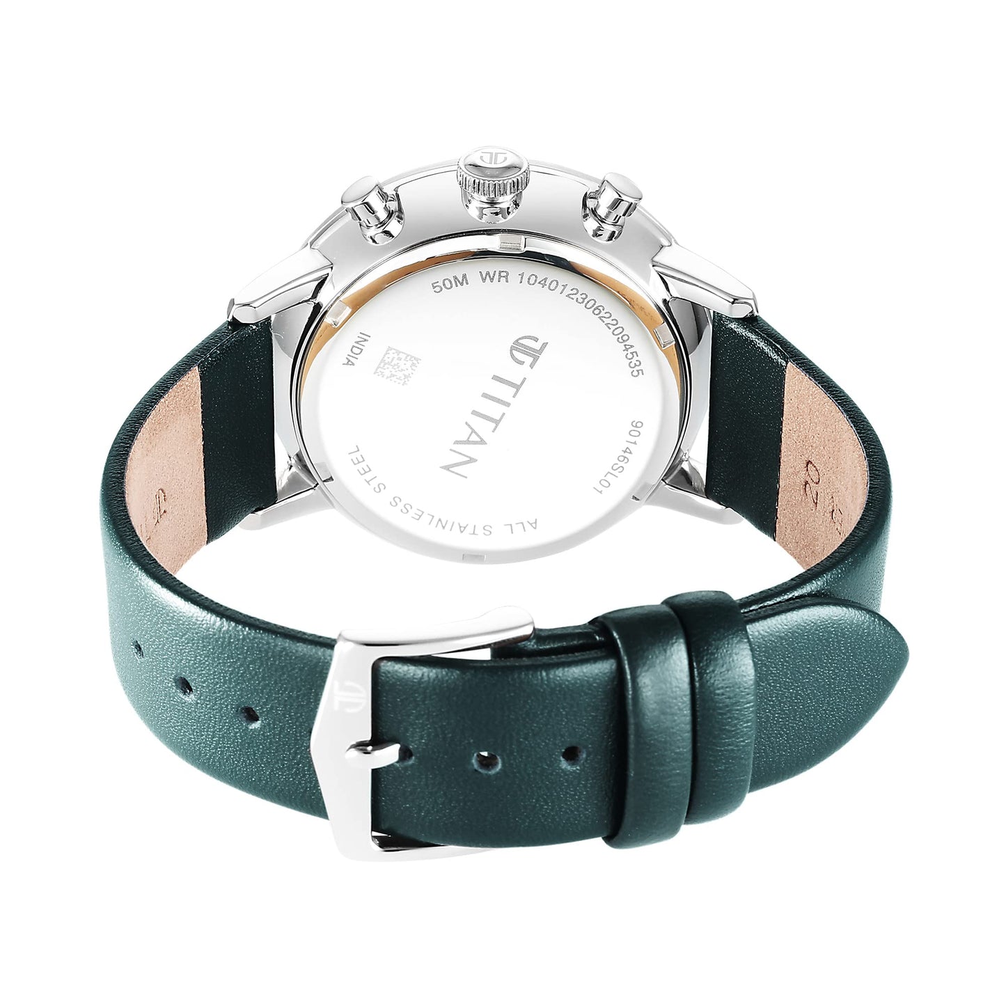 Titan Infinity Display Quartz Chronograph with Date Silver Dial Dark Te- image 8