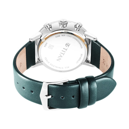 Titan Infinity Display Quartz Chronograph with Date Silver Dial Dark Te- image 8