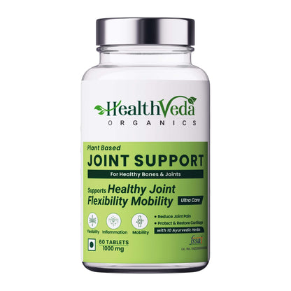 HEALTH VEDA ORGANICS PRIVATE LIMITED Plant Based Joint Support 1000 Mg With Moringa Leaves Powder, Boswellia Serrata Powder | 60 Veg Tablets | Supports Healthy Joints & Bones