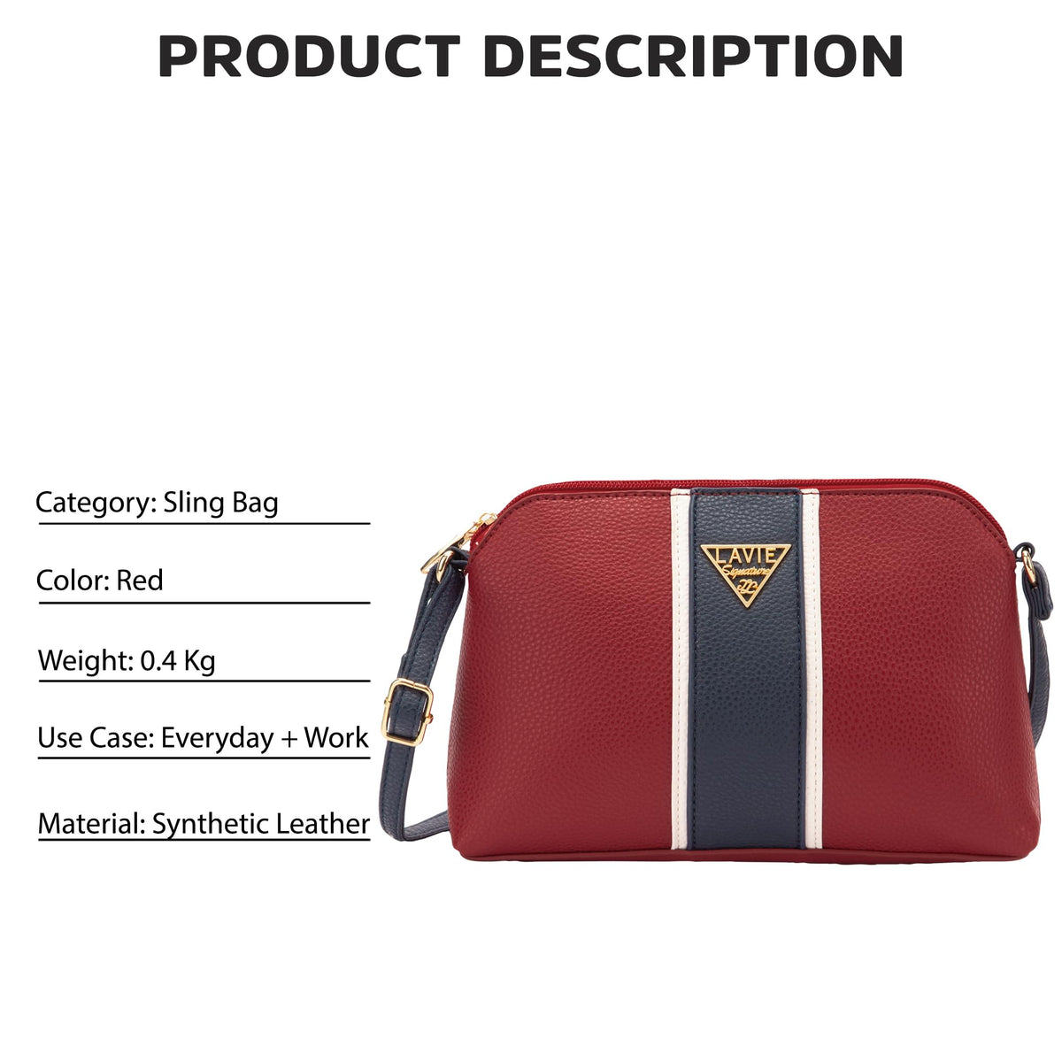 Lavie Signature Georgia Woman's Crossbody Sling Bag | Ladies Purse Handbag | Gift for Women
