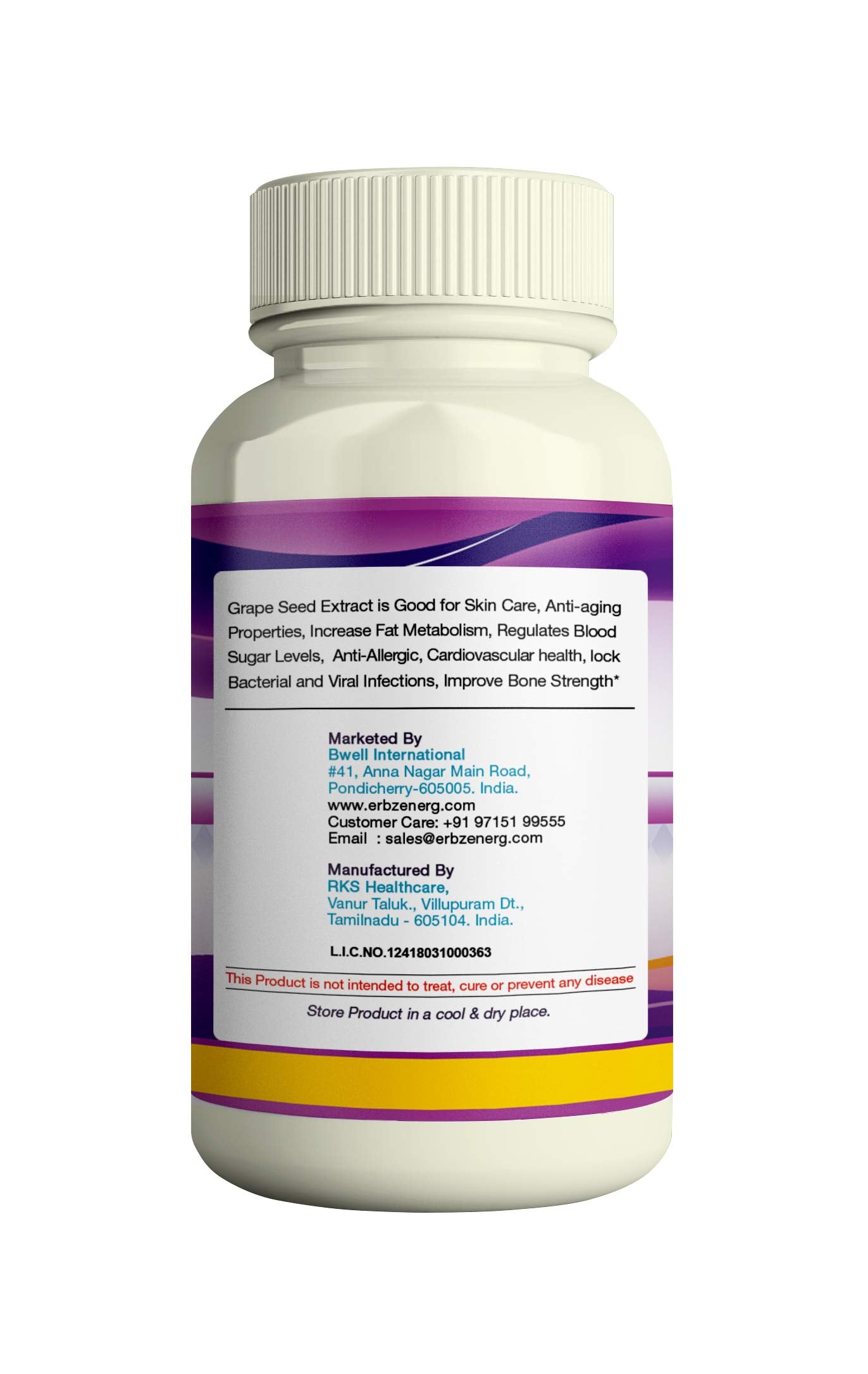 ERBZENERG®Grape seed Extract 60 Capsules- (Pack of 2)