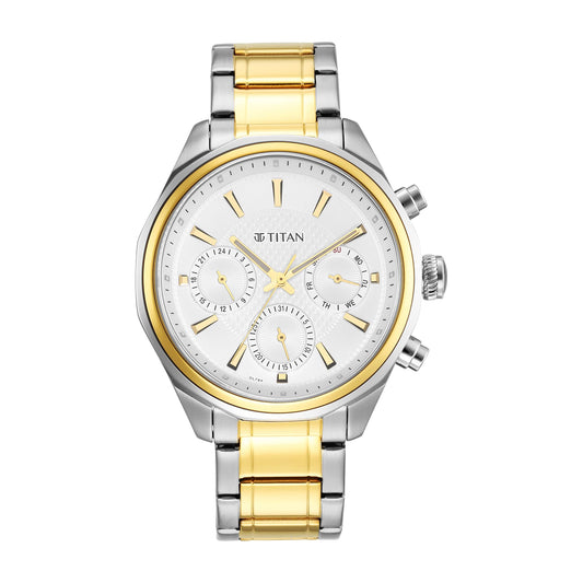 Titan Analog White Dial Men's Watch-NP1829BM01/NP1829BM01