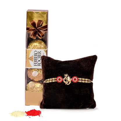 TIED RIBBONS Rakhi for Brother with Chocolates - Designer Rakhi with Chocolate Box (4 pcs), Rakshabandhan Special - Rakhi Gift for Brother