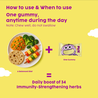 PLIX - THE PLANT FIX Kids ChyawanBoost Gummies | Helps Boost Immunity & Supports Digestion | with 34 Herbs | Amla & Ashwagandha Extract | Daily Use | 30 gummies
