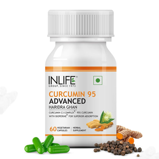 INLIFE Curcumin C3 Complex (95% Curcuminoids) 500 mg Turmeric with BioPerine (Pi