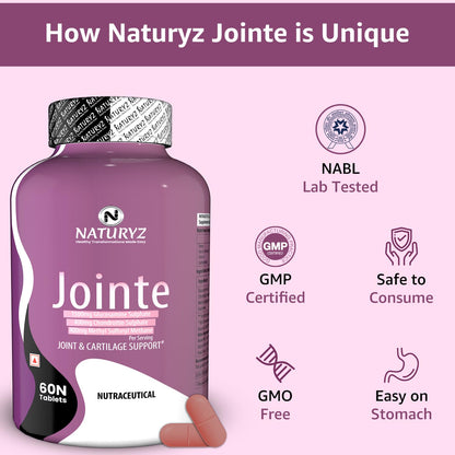 Naturyz - 1500mg Glucosamine, 400mg Chondroitin and 400mg MSM Per Serving for Cartilage Jointe Maximum Strength - 60 Tablets
