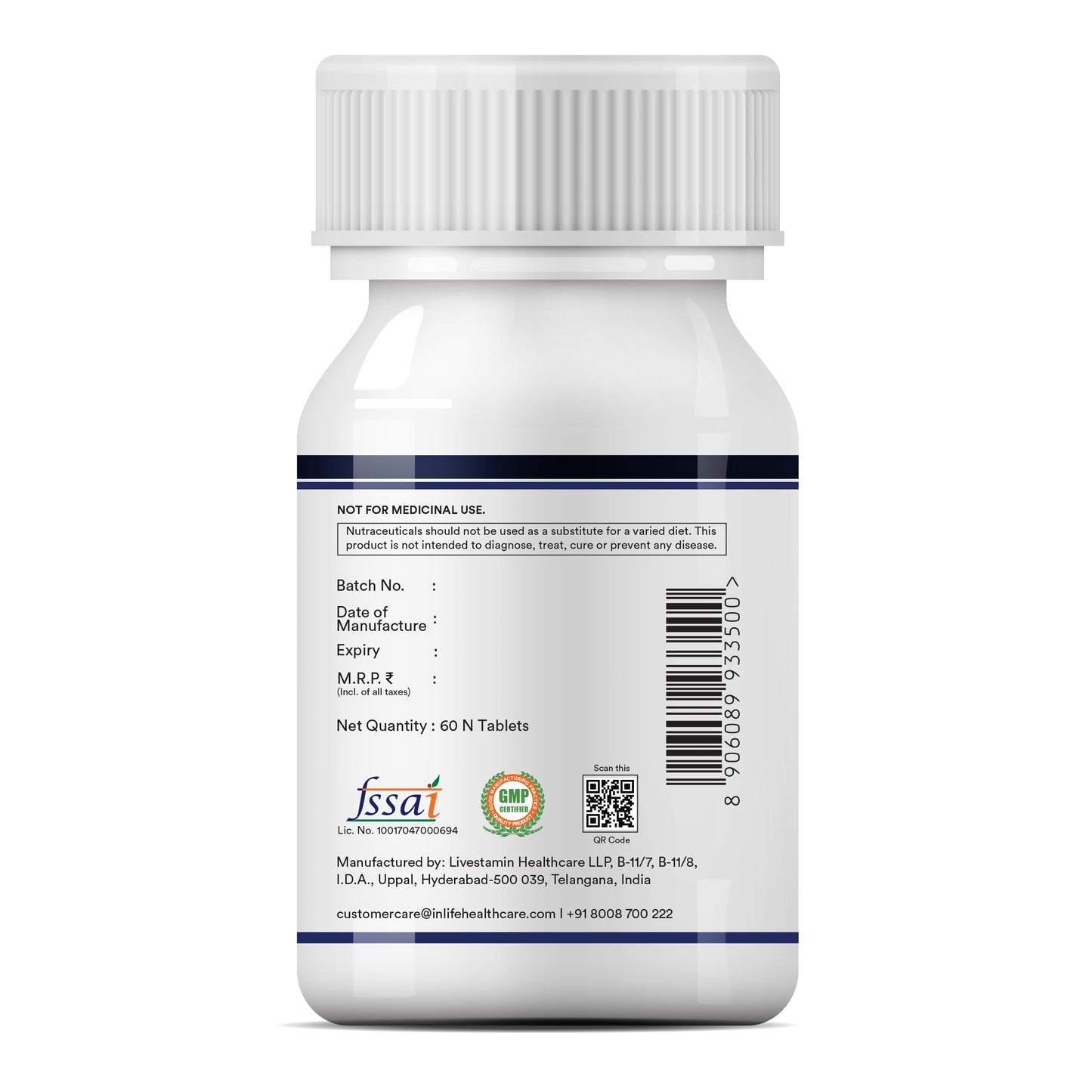 INLIFE Melatonin 10mg with Tagar 250mg | 60 Tablets | Enhanced with Vitamin B6 & Chamomile Extract | Non-Habit Forming (Pack of 1)