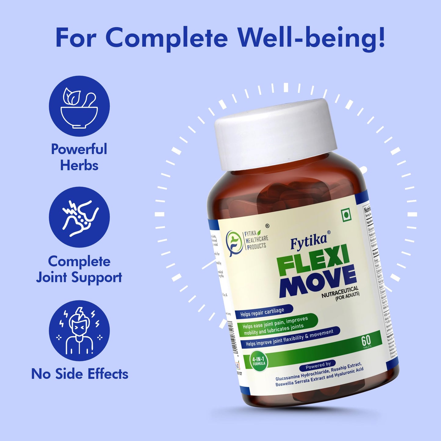 FYTIKA HEALTHCARE PRODUCTS Flexi Move Tablets | Glucosamine, Rosehip Po- image 3