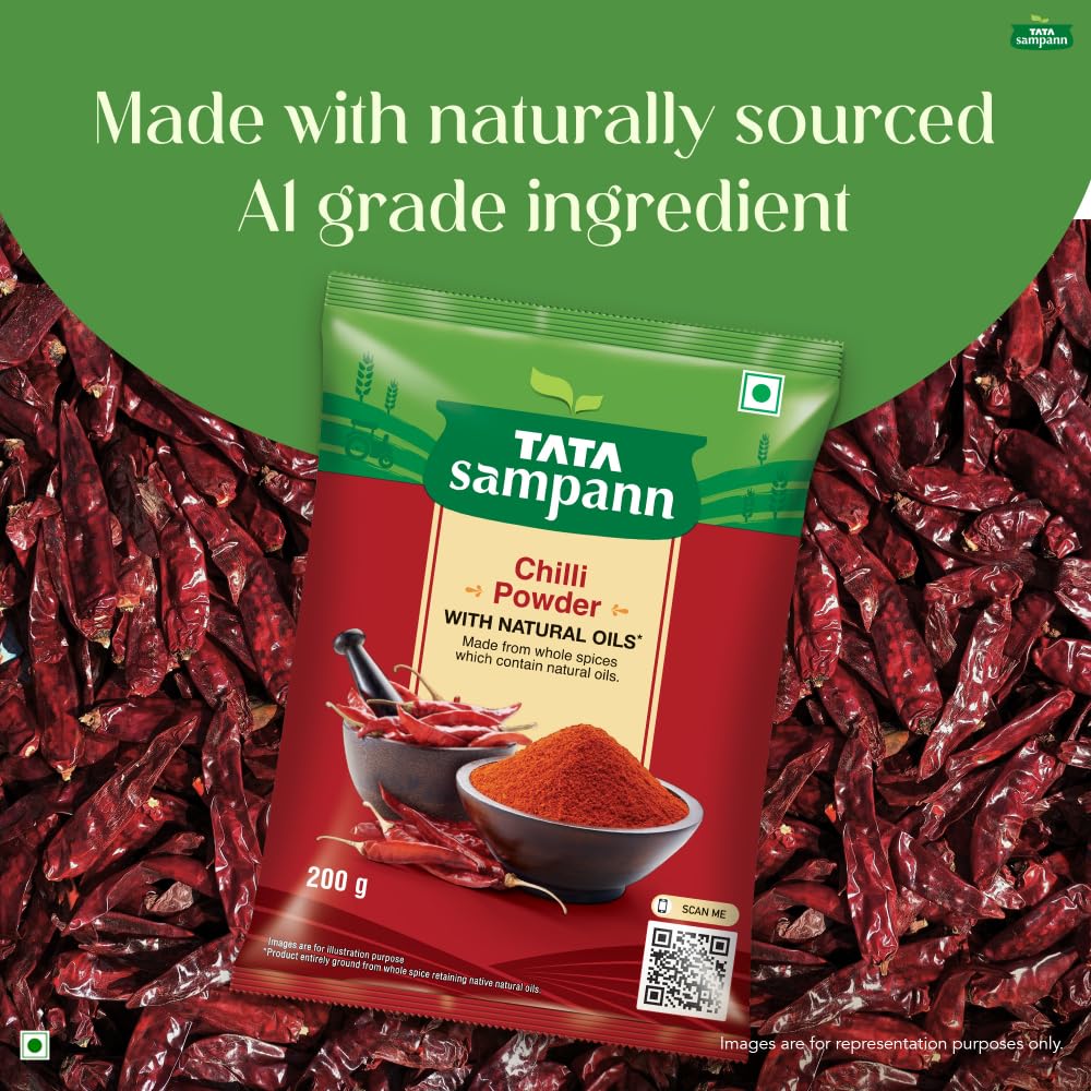 Tata Sampann Chilli Powder with Natural Oils, 200g, Lal Mirchi Powder, Mirchi Powder