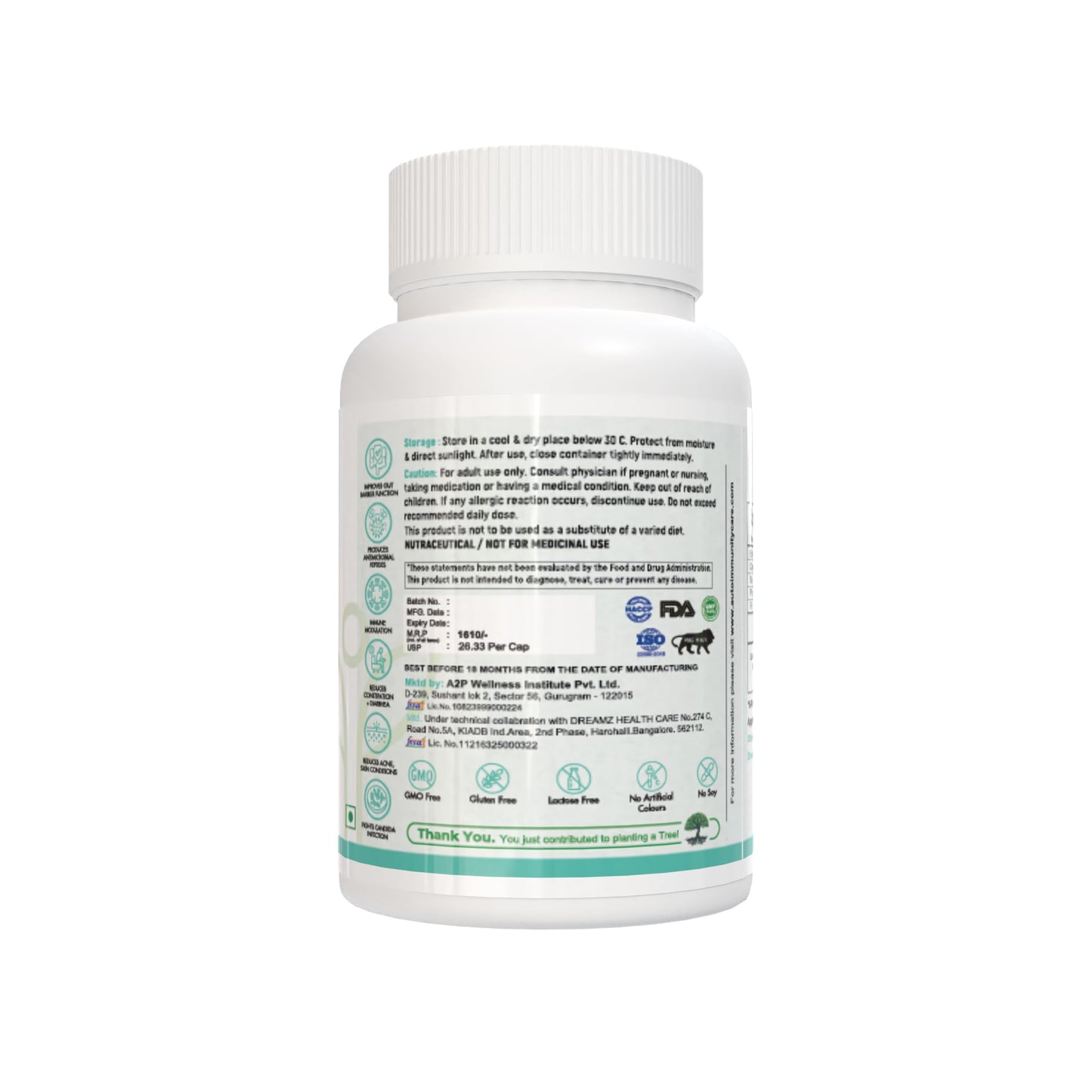 Autoimmunity Care S. Boulardii Care – Saccharomyces Boulardii Probiotic Supplement | 10 Billion CFU | Probiotics Supplement for Gut Health, Intestinal Lining & Microbial Balance | 60 caps (60 doses)