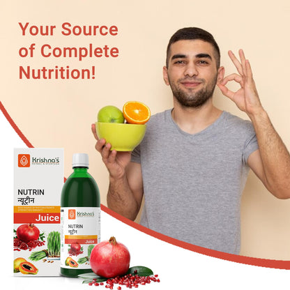 Krishna's Nutrin Juice, Rich Source Of Nutrients, No Artificial Colors or Flavors - 1000 ml Each (Pack of 2)