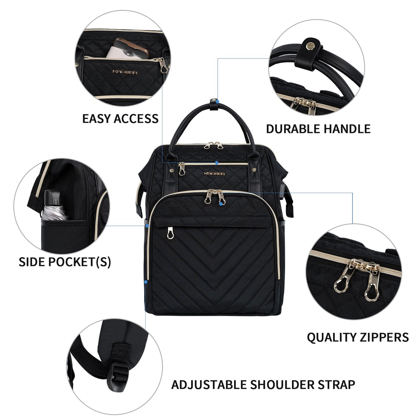 KROSER Laptop Backpack 17" Stylish Backpack Water Repellent College Cas- image 9