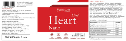 ZEROHARM Holo Heart tablets | Plant-based | Men & women heart health supplements | Prevents coronary artery disease | Manages lipid profile | Prevents blockages - 60 Veg tablets