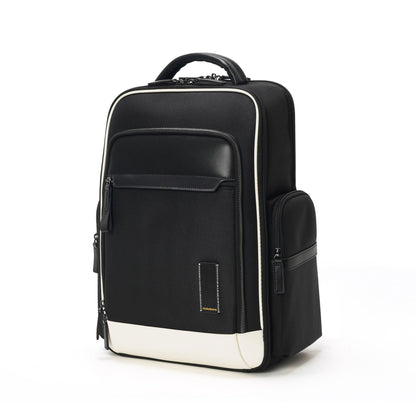 MOKOBARA The Bass Backpack | Fits 15.6 Inch Laptop, 22L Capacity, Water Resistant Nylon & Vegan Leather | Professional Use, Ergonomic Design With Padded Straps & Microsuede Lining (Black Tie)