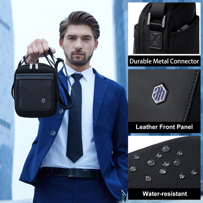 Arctic Hunter Small Sling Bag for Men 2L Compact Side Bag for Mobile Lightweight Multi-pocket Passport Bag for Men Mini Cash Bag Padded Shoulder Bag for Casual Office Daily, Black