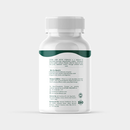 MYURA Liver Detox Formula | Ayurvedic Liver Cleanse & Detox Support | With Kalmegh, Kutki & Punarnava | 60 Veg Capsules | Supports Liver Purification & Metabolism