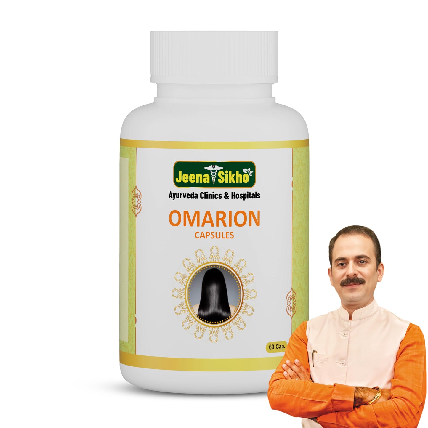 Jeena Sikho Omarion Capsules | Ayurvedic Haircare Supplement For Women And Men | Naturally Blended With Bhringraj, Shankhapushpi, And Brahmi | Herbal Capsules For Hair Health, 60 Capsules