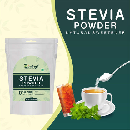 Zindagi Stevia Powder (Reb A 99%) Extract | Sugar Subsitute | Stevia Natural Sugar-free Powder In Bulk | 500 gm | Pack of 4