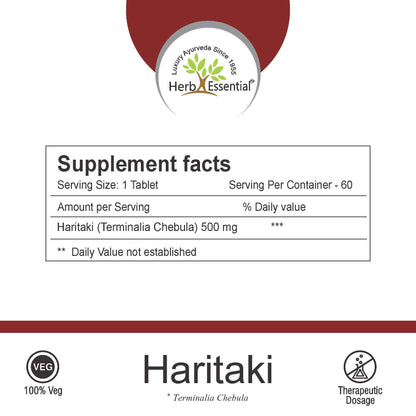 Herb Essential Haritaki Tablets – 500 mg, 60 Count | Terminalia Chebula- image 5