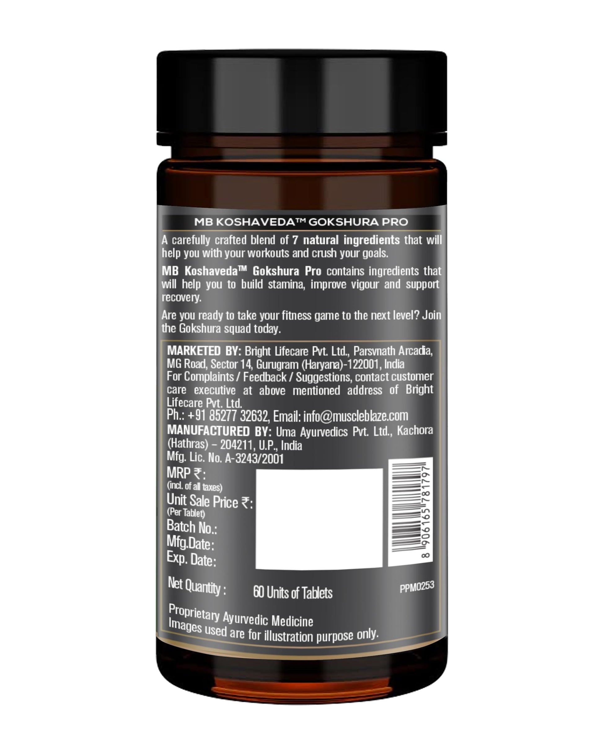 Koshaveda by MuscleBlaze Gokshura Pro (60 Tablets) | With 6 Ayurvedic H- image 4