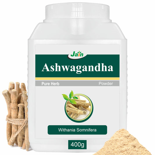 Jain Pure Ashwagandha Powder 100% Natural Premium Grade, 400 gms