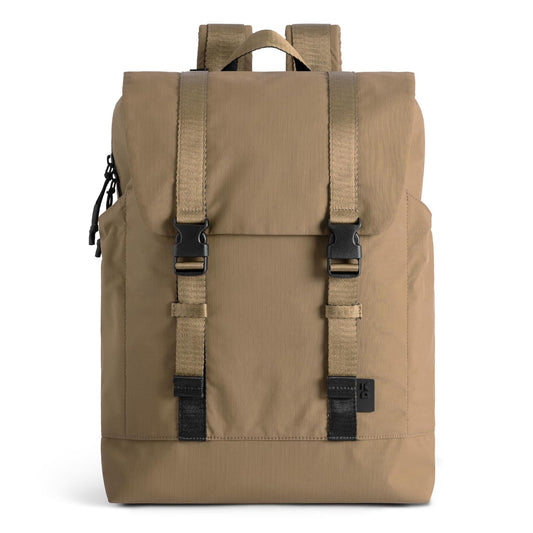 DailyObjects Taiga Backpack (19L) Ultra Light Office/Travel Laptop Backpack (19L) for Men & Women with 15inch Compartment, Water-Repellent, Multi-Pocket, Bottle Holders with Trolley Strap- S& Beige