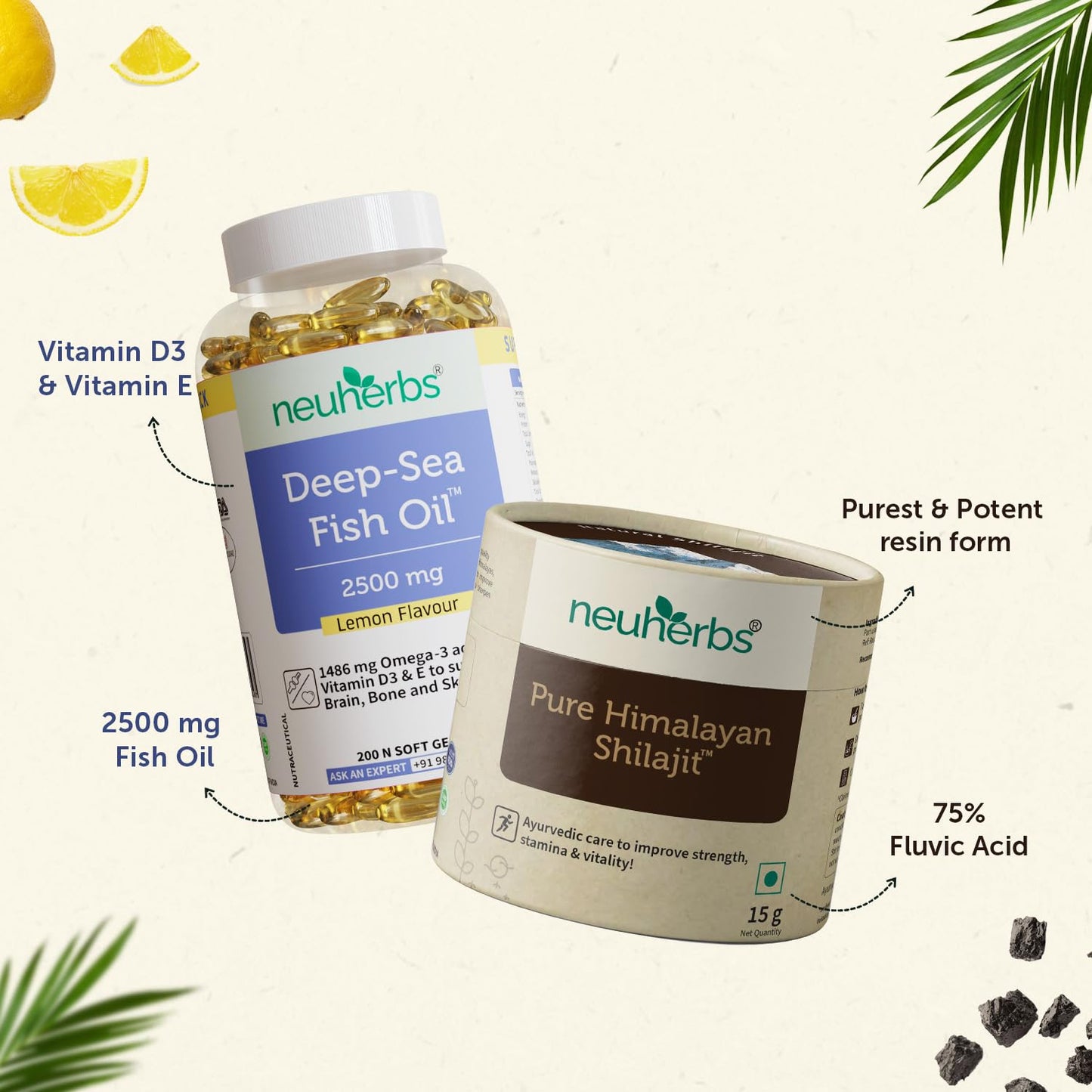 Neuherbs Omega 3 Fish Oil Capsules- 200 Softgels & Shilajit Resin-15 gr- image 7