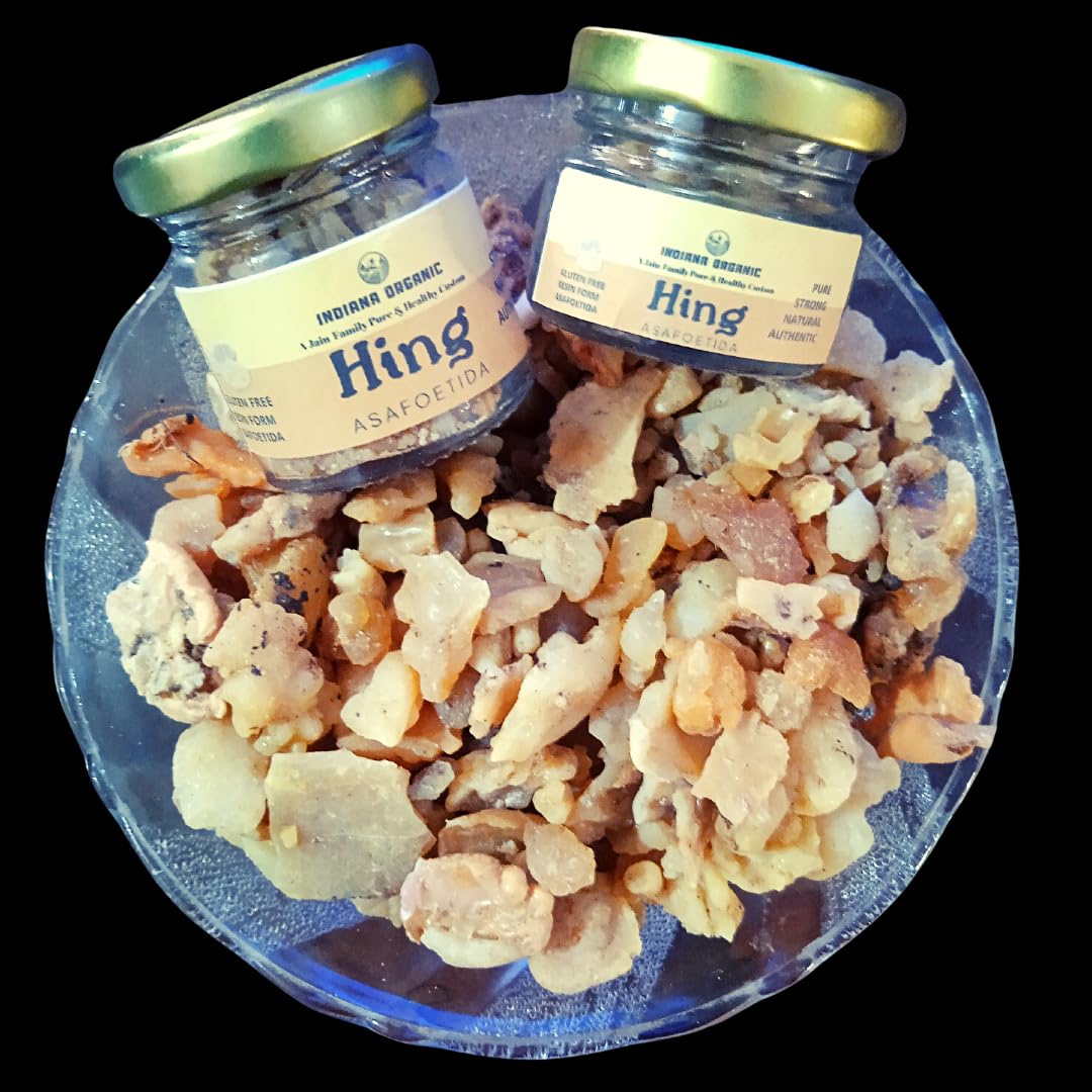 Indiana Organic Hing 23 g whole sabut | trongest Pure Asafoetida| Lab tested Premium Hing from Uzbekistan | Gluten-Free | No Atta | No Maida | Chemical-Free | Organic | Harvest 2025-23 gram