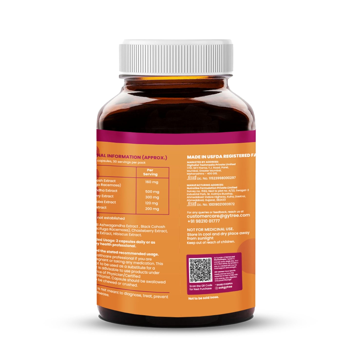 Gytree Menopause Wellness for Women 40+, Plant-Based Support for Hot Flashes, Mood & Hormonal Balance, Daily Wellness Supplement with Superherbs, 60 Capsules