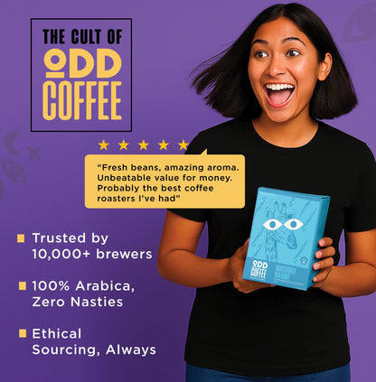 ODD COFFEE ROASTERS Easy Pour Over Coffee Drip Bags | Monsooned Malabar Medium Dark Roasted | Pack Of 10 Sachets Travel-Friendly 100% Arabica Coffee | Ready to Brew in 2 min Just Pour Hot Water