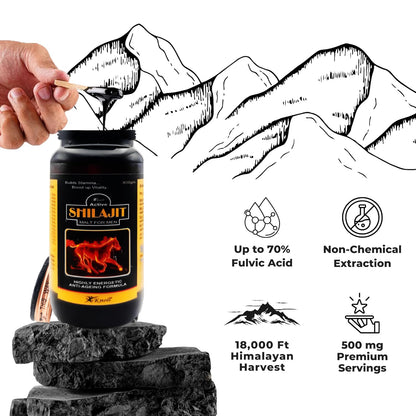 Knoll Healthcare Shilajit/Shilajeet Energy Made with 100% Pure with Ashwagandha for All Day Energy & Stamina for Men Highly Energetic Booster Daily tracker 400g Shilajit Malt Bottle Pack Of 1