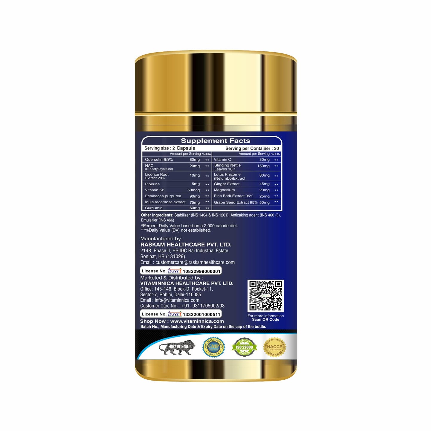 Vitaminnica Biotin + Vita Breathe Combo – 120 Capsules